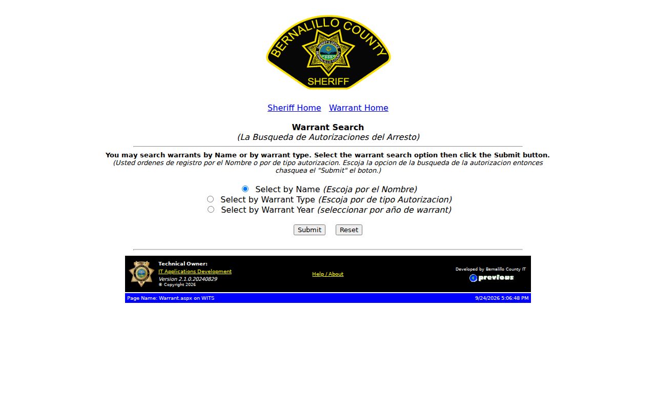 New Mexico sheriff warrant lookup search options